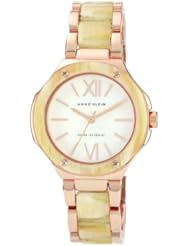 Anne Klein Womens AK/1148RGHN Rose Gold-Tone Horn Resin Bracelet Watch