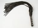 30 Inch Black Leather Studded Flogger Whip