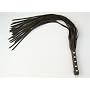 30 Inch Black Leather Studded Flogger Whip