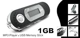 MP3 PLAYER BLACK 1GB - USB Flash Key Drive - EXPONLINE