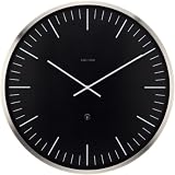 Karlsson KW0015BK Wanduhr NeverLateAgain Station schwarz Stahl
