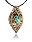 Akuamarina Collier � pendentif feuille en verre de Murano Turquoise