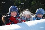 IMAGE OF Wallmonkeys Peel and Stick Wall Decals - Children in Snow - 60