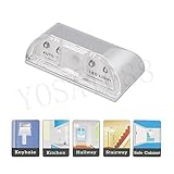 YOSAHK 1つの単3電池4leds ledセンサーモーションランプ常夜灯の自動ドアの鍵穴pirモーションセンサー検出器ledライトランプシルバー