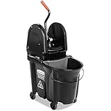 Rubbermaid Commercial 1863898 Executive Series WaveBrake Down-Press Mop Bucket, Black