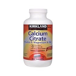 Kirkland Signature Calcium Citrate with Vitamin D, Magnesium and Zinc - 300 Tablets