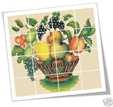 41PRkK ZUxL. SL160  Backsplash Fresh Fruit Basket Ceramic Tile Panel 16 Ceramic Tiles