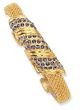 Simulated Tanzanite Pave Mesh Bracelet