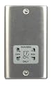 BG Electrical NBS20G Nexus Metal Brushed Steel Dual Voltage Socket  Shaver Grey Insert 115V/230V