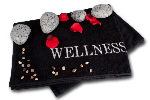 Saunatuch Wellnesstuch Badetuch Uni Schwarz Frottee 80x200 cm (1-9-17)