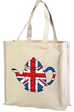 Best of British, Teapot Union Jack Cotton shopping bag cream
