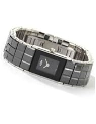 Oniss Black Ceramic Ladies Checkerboard Watch
