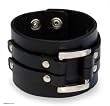 Men's leather bracelet, 'Black Aesthetic'
