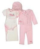 Apple Bottoms Embroidered Delights 5-Piece Layette Set (Sizes 0M - 9M)
