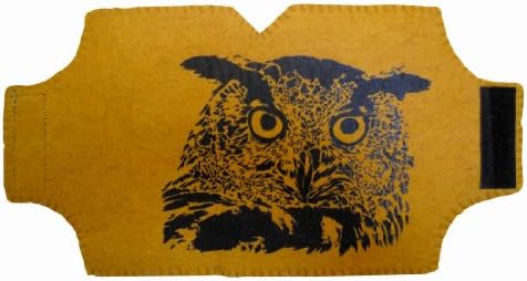 Fair Trade Felted Wool French Press Coffee Cozy- French Press Not Included - Owl (Golden Rod)