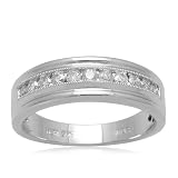 Sterling Silver Wedding Mens Diamond Ring (1/2 cttw, I-J Color, I3 Clarity)
