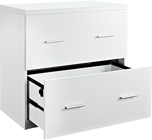 Contemporary Wood White Lateral File, Crisp Clean Design