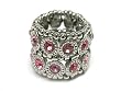 Two Row Pink Crystal Thick Stretch Ring