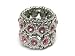 Two Row Pink Crystal Thick Stretch Ring