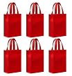 Reusable Gift Bags, Small, Red 6 Pack