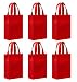 Reusable Gift Bags, Small, Red 6 Pack