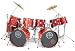 HB Predator 11 Drumset Elite Double Bass Drums Rip Tide Red
