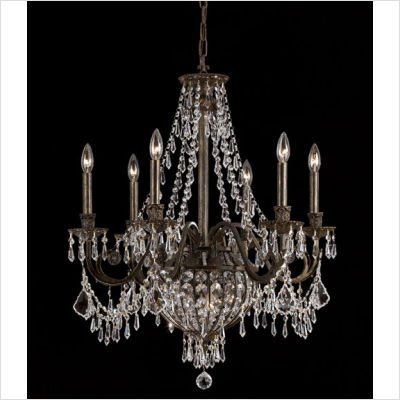 Crystorama 5166-EB-CL-MWP Traditional Classic 9 Light Crystal Candle Chandelier in English Bronze