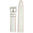 Watch Band Genuine Calfskin Alligator Grain White with Orange Stitching Thick Padded 24mm