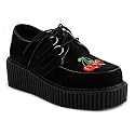 CREEPER-112, 2' P/F Blk Suede Cherry Creeper Shoe