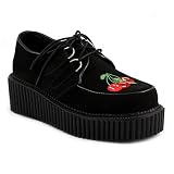 CREEPER-112 2 Inch Platform Creeper Women's Size Shoe With Cherry Detail