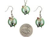 Boston Celtics Necklace and Dangle Earring Charm Set NBA