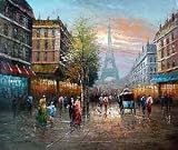 Fine Oil Painting, Paris Street SP09 36''x48''