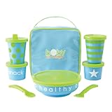 Elegant Baby On the Go Travel Feeding Set, Blue