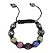 Multi Jewel Colored Crystal Fireball and Faceted Hematite Shamballa Bracelet