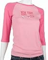 5th & Ocean New York Giants Ladies Heather Jersey 3/4 Sleeve Crew