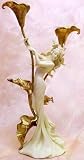 ART NOUVEAU CALLA LILY LADY CANDELABRA, 14 1/2-inch