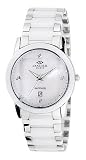 Oniss Men's Swiss SS & Ceramic Sapphire Diamond Watch ON606-M White