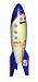 Cool Rocket Retro Space Patrol Tin Toy Rocket Bank Replica