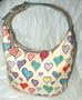 Dooney & Bourke White Hearts Bucket Bag