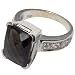 Womens Jewelry Silver Smokey Quartz Gemstone Ring US Size 7.25 (rng355b)