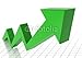 Wallmonkeys Peel and Stick Wall Decals - Business Graph with Arrow Showing Profits and Gains - Removable Graphic