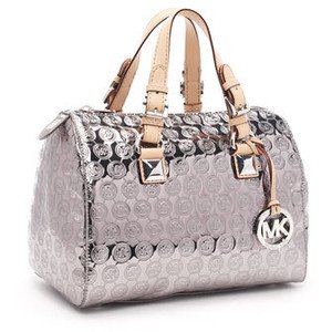 Michael Michael Kors Grayson Meidum Jet Set Monogrammed Tote, Nickel