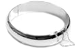Silver Plain Bangle Bracelet, Size: DIM: 72mm x 15mm