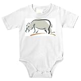 Onesie with africa, hippopotamus, standing, gray