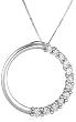14k Choice of White or Yellow Gold Diamond Journey Half-Circle Pendant (1 cttw, H-I Color, I1-I2 Clarity)