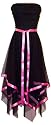 Strapless Fairy Mesh Formal Gown Ribbon Trim