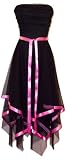 Strapless Fairy Mesh Formal Gown Ribbon Trim