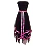 Strapless Fairy Mesh Formal Gown Holiday Dress Ribbon Trim