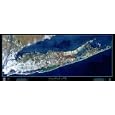 Long Island, New York Satellite Print, 36"x15"