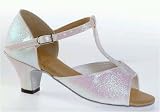 118S Blossom Girls' Sandal with a 2 Spanish Heel in Pink Ice (Girls' sizes 11-13)